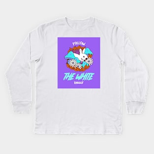 Follow The White Rabbit V3 - Mushrooms Kids Long Sleeve T-Shirt